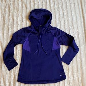 Purple blue sweatshirt hoodie fleece lined